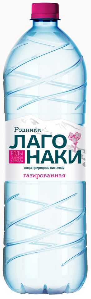 Вода Родники Лаго-Наки природная питьевая газированная 15л 45₽