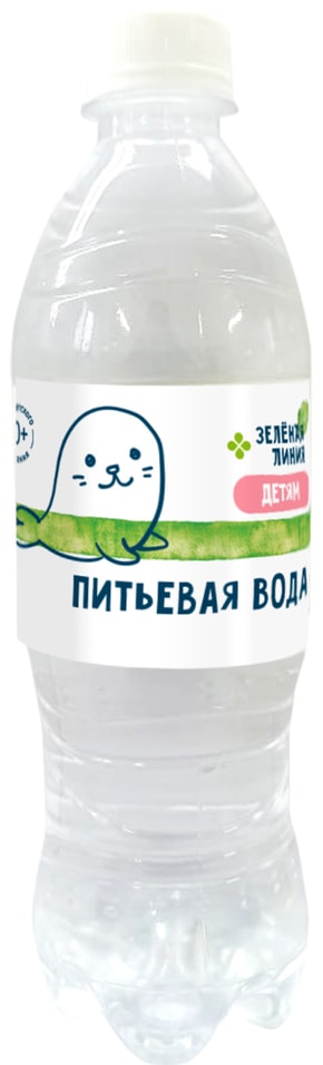 Вода Зеленая линия для детей питьевая негазированная 500мл 40₽