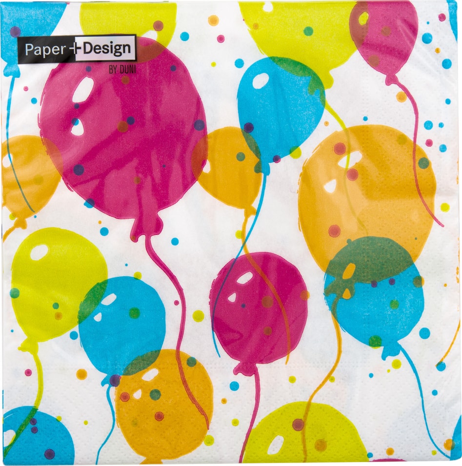 Салфетки Duni Splash Balloons трехслойные 33*33см 20шт от Vprok.ru