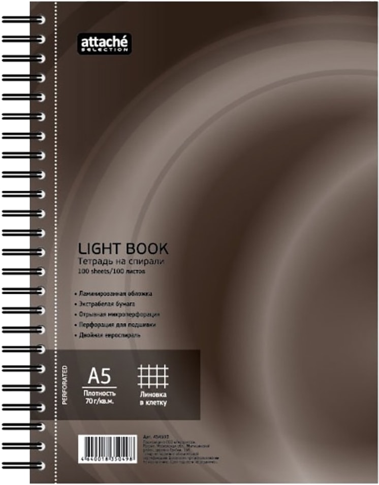 Бизнес-тетрадь Attache LightBook А5 клетка 100 листов