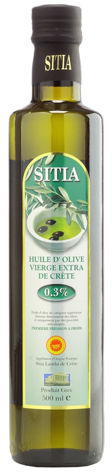 Масло Sitia оливковое Extra Virgin нерафинированное 0.3% 500мл
