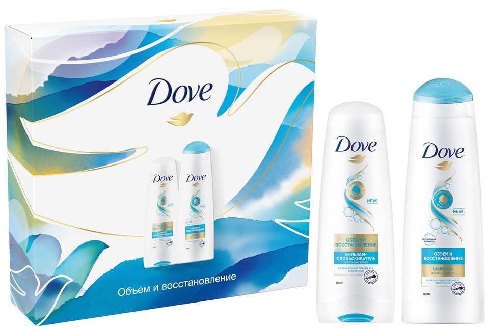 Подарочный набор Dove Объем и Восстановление Шампунь для волос 250мл + Бальзам 250мл