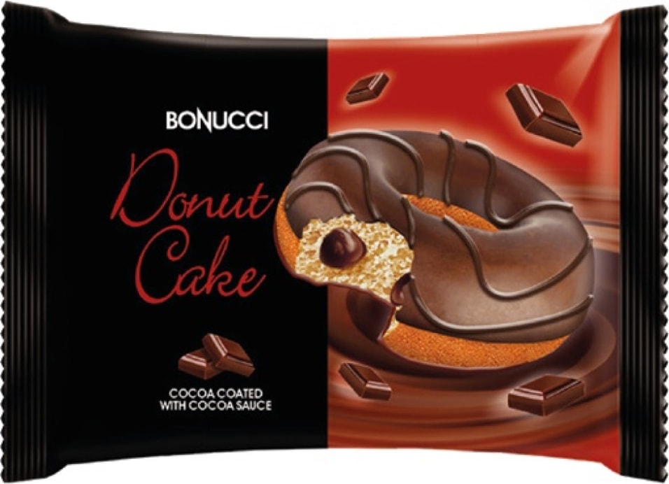 Пирожное Bonucci Donut Cake бисквитное глазированное с начинкой какао 40г 51₽