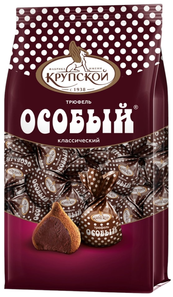 Конфеты Фабрика имени Крупской неглазированные на шоколадной основе Трюфель Особый 189г