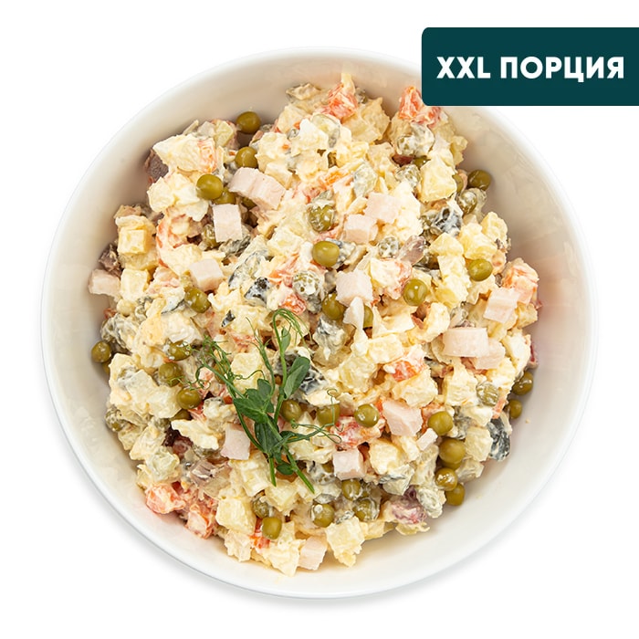 Оливье Fresh Secret с курицей 1кг - Vprok.ru Перекрёсток