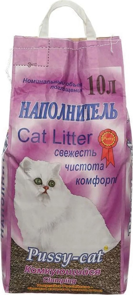 Наполнитель для кошачьего туалета Pussy-Cat комкующийся 10л