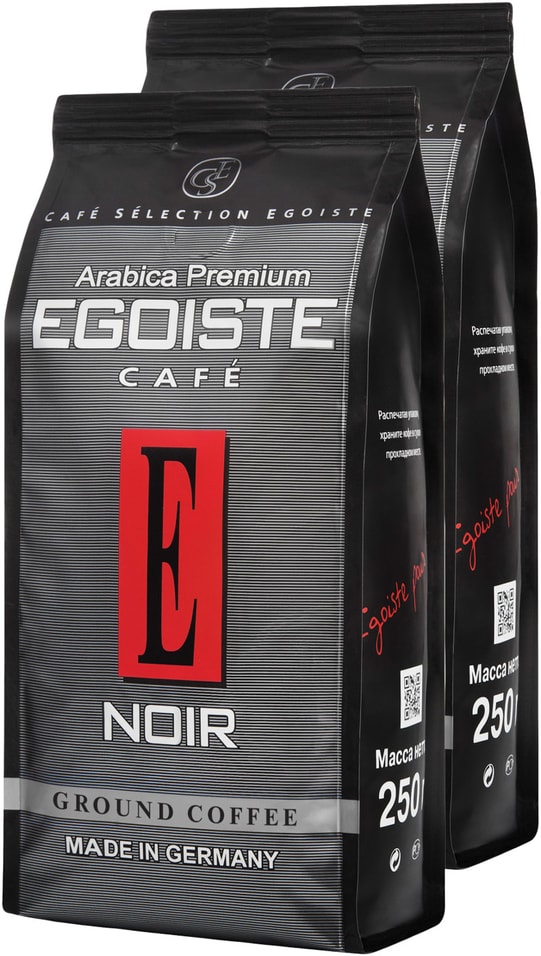 Кофе молотый Egoiste Noir 250г (упаковка 2 шт.)