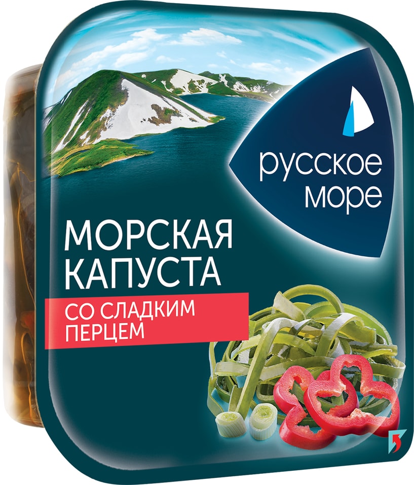 Капуста морская Русское море маринованная с луком и сладким перцем 200г