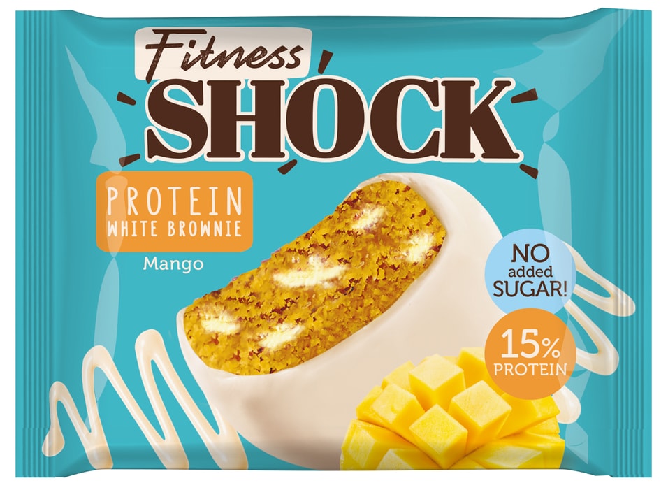 Пирожное FitnesShock глазированное Брауни Манго 50г