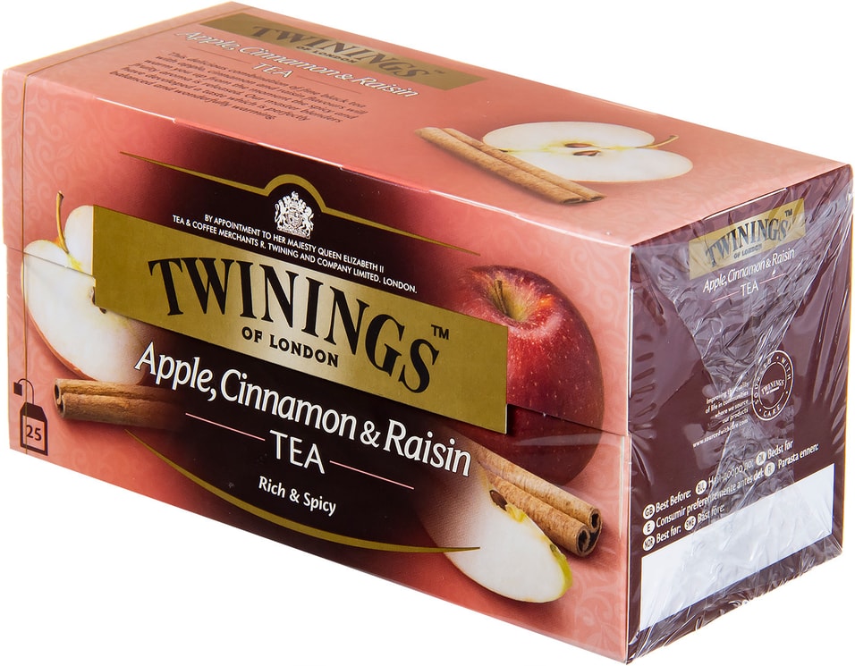 Чай черный Twinings с кусочками яблока корицы и изюма 25*2г