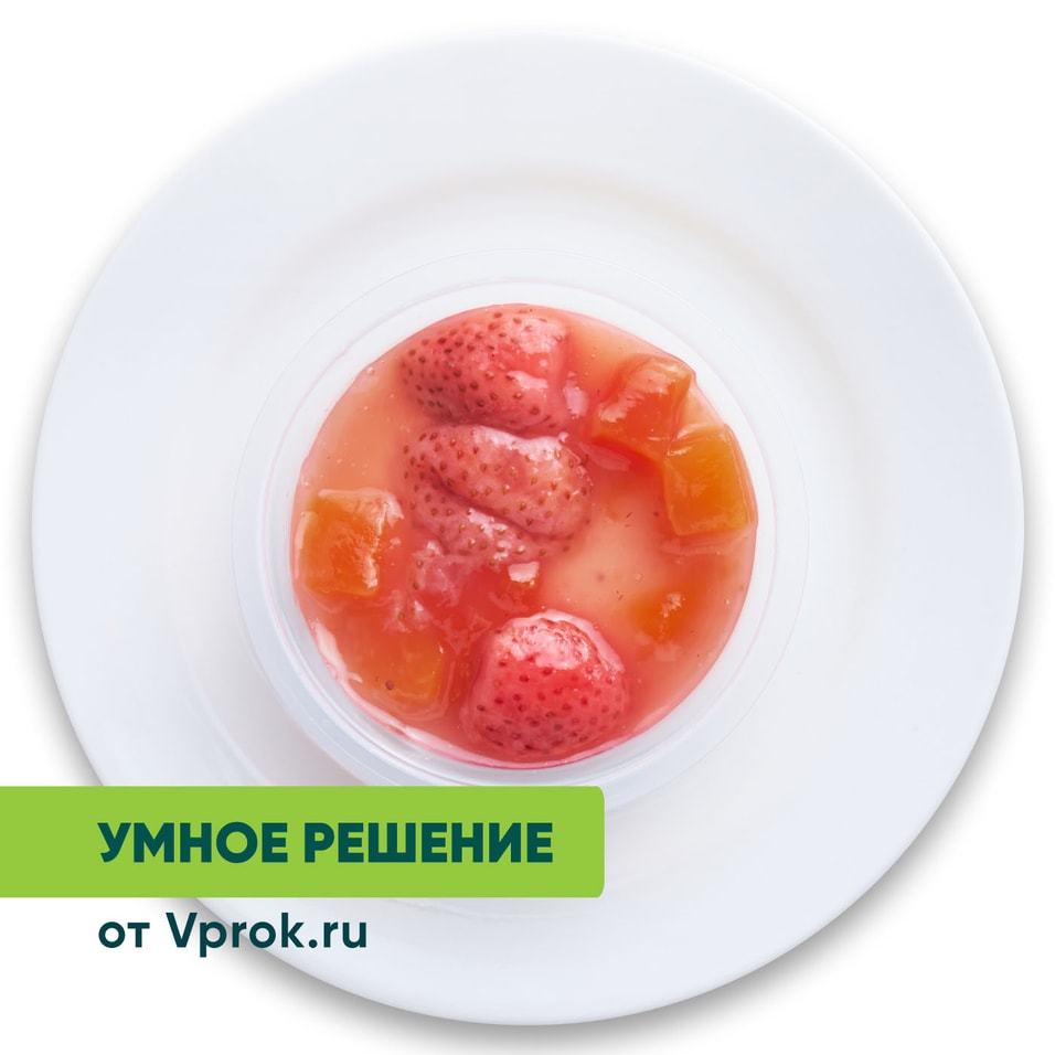 Запеканка творожная Умное решение от Vprok.ru с клубникой и папайей 100г