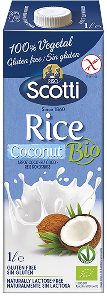 Напиток рисовый Riso Scotti Bio с кокосом 25% 1л