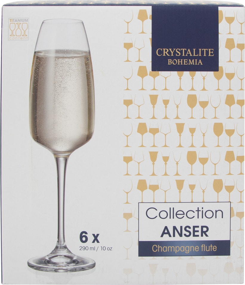 Набор бокалов Crystalite для шампанского 6шт*290мл от Vprok.ru