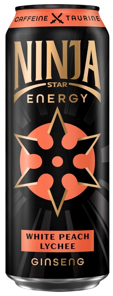 Напиток энергетический Ninja Star Energy White Peach Lychee 450мл