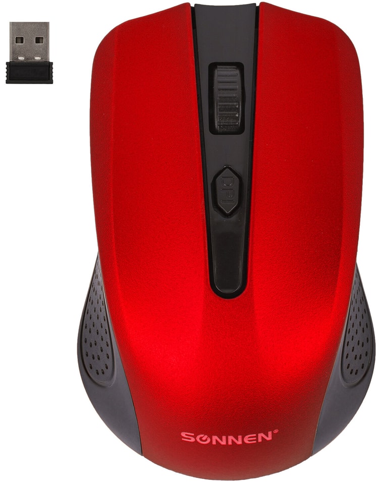 Мышь беспроводная Sonnen V99 USB 800 1200 1600dpi 4 кнопки оптическая красная