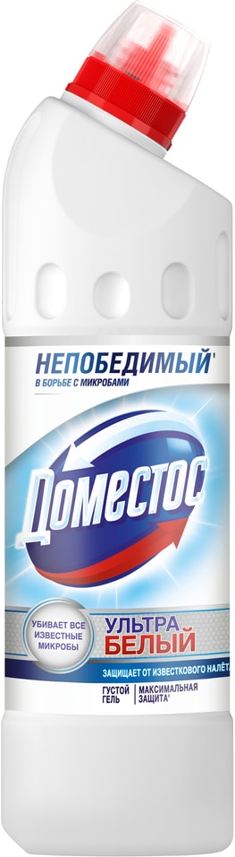 Средство чистящее Доместос Ультра Белый для туалета и ванной Антибактериальный эффект 500мл 129₽