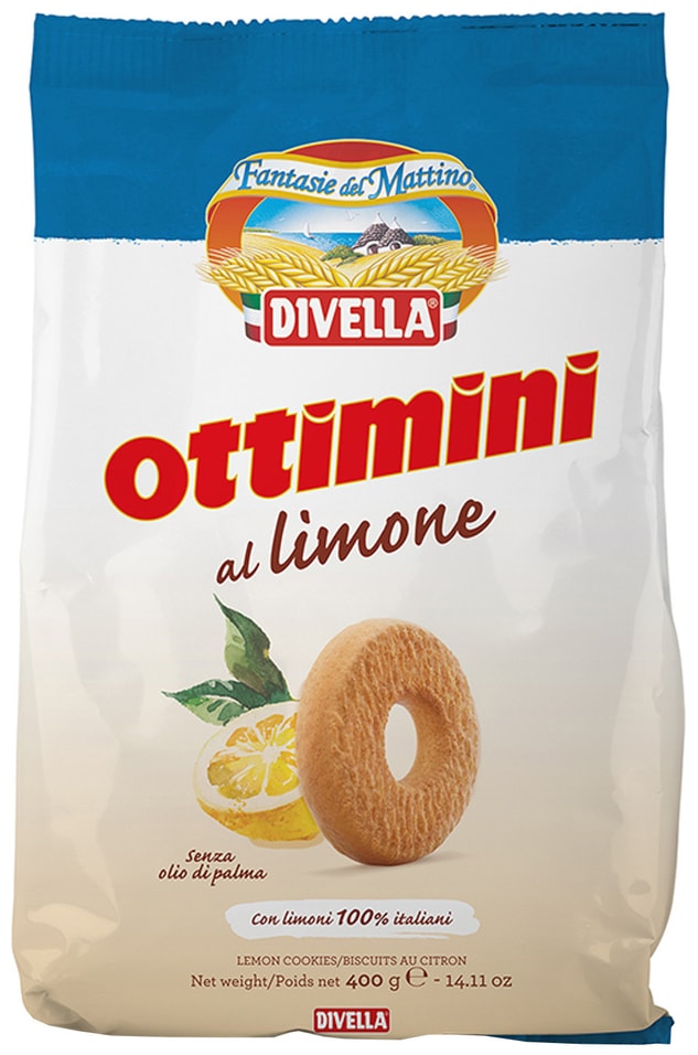 Печенье Divella Оттимини Лимонное 400г