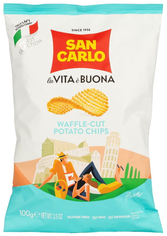 Чипсы San Carlo вафельная нарезка 100г. Закажите онлайн!