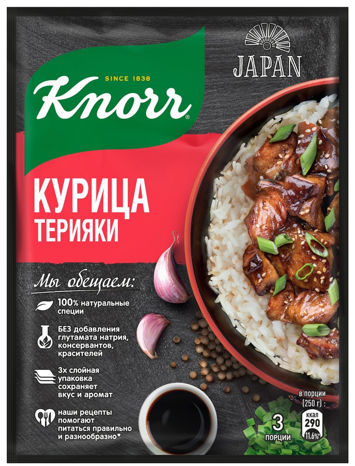 Сухая смесь Knorr для приготовления курицы терияки 28г от Vprok.ru