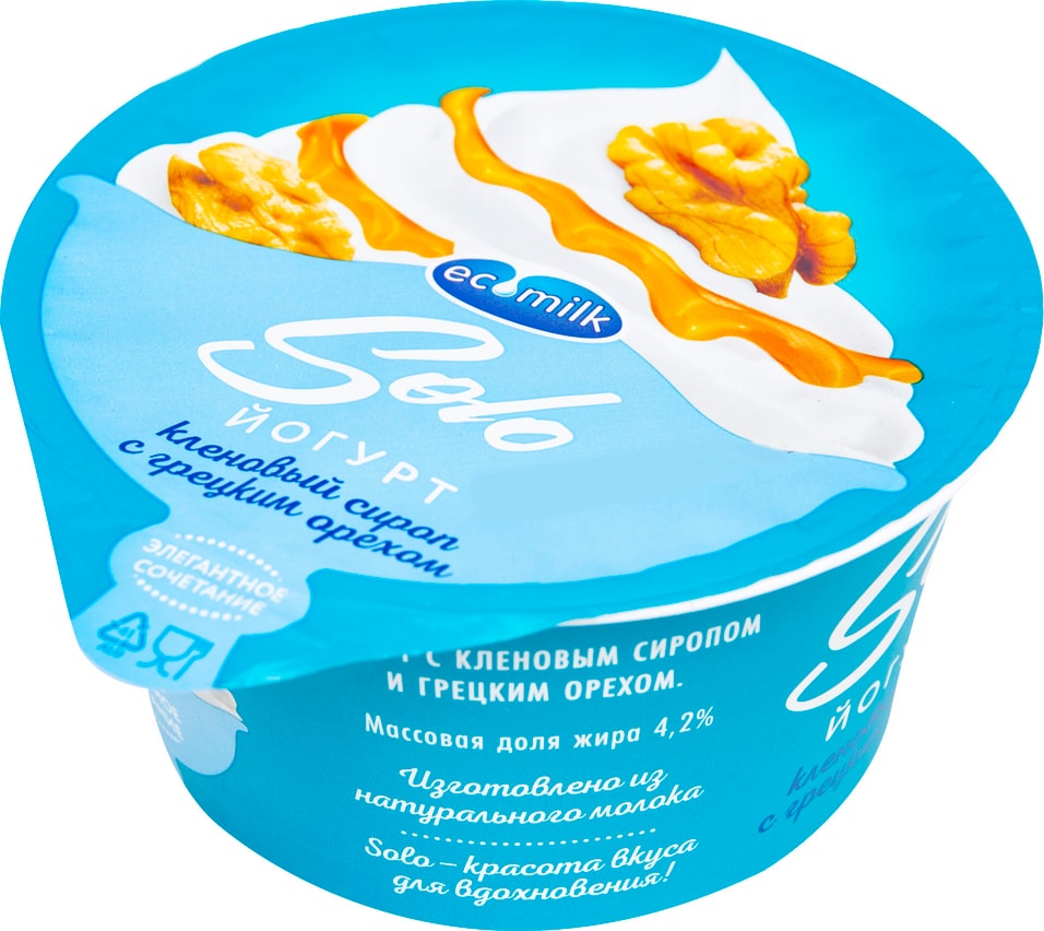 Йогурт Экомилк кленовый сироп с грецким орехом 4.2% 130г