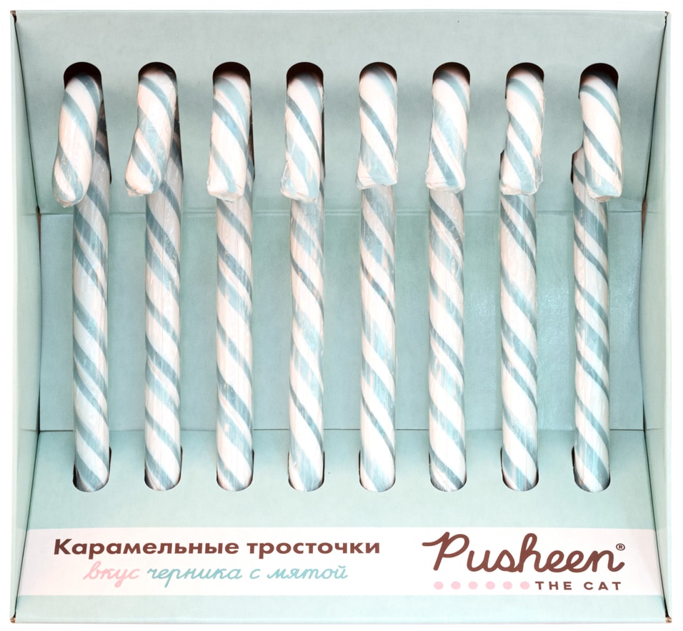 Тросточки Pusheen карамельные Мята-Черника 120г