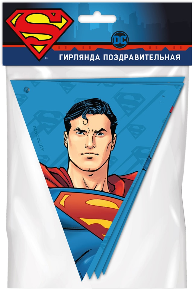 Гирлянда поздравительная ND Play Superman флажки