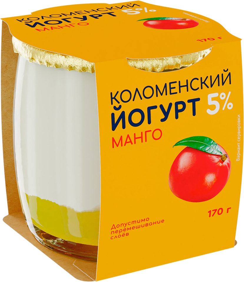 Йогурт Коломенский Манго 5% 170г