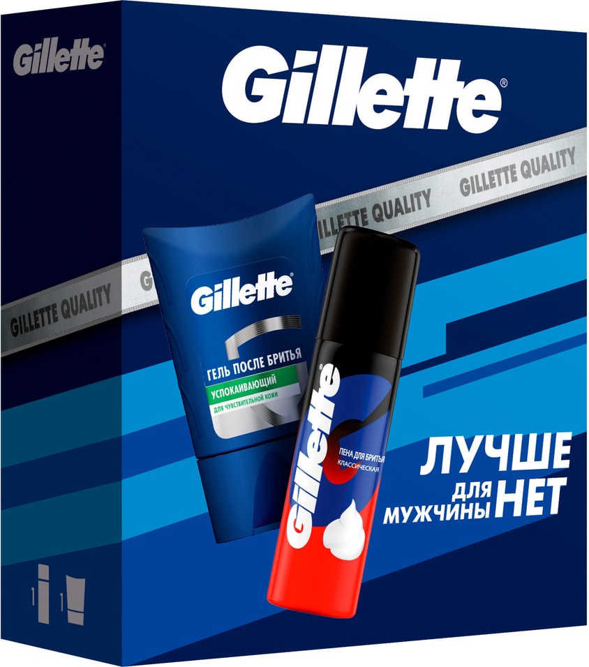 Подарочный набор Gillette Гель после бритья успокаивающий 75мл + Пена для бритья 200мл