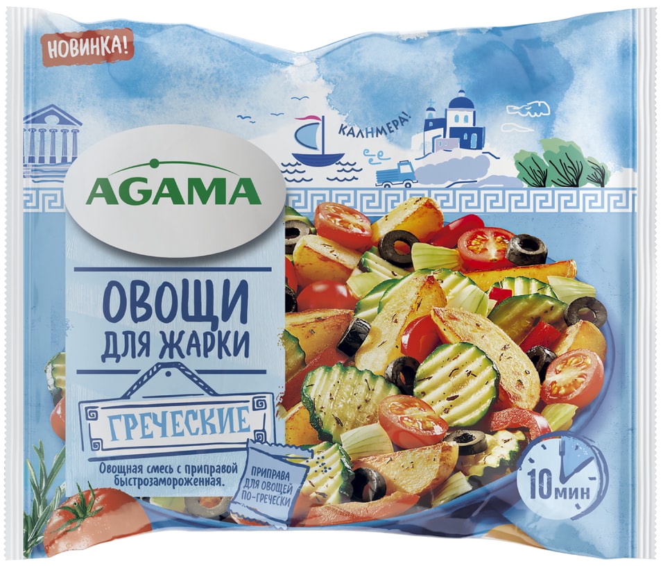 Смесь овощная Agama Овощи для жарки греческие 400г 219₽