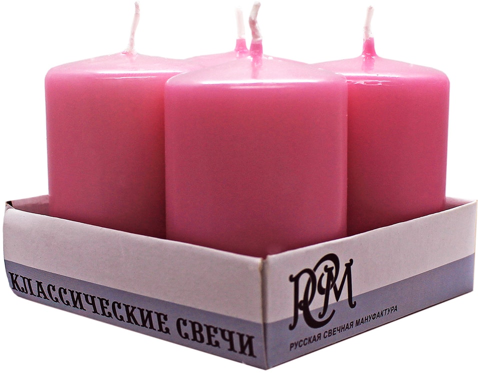Свечи РСМ Классические розовые 60*40см 4шт от Vprok.ru