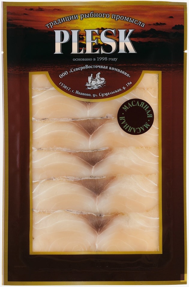 Масляная рыба Plesk холодного копчения ломтики 100г