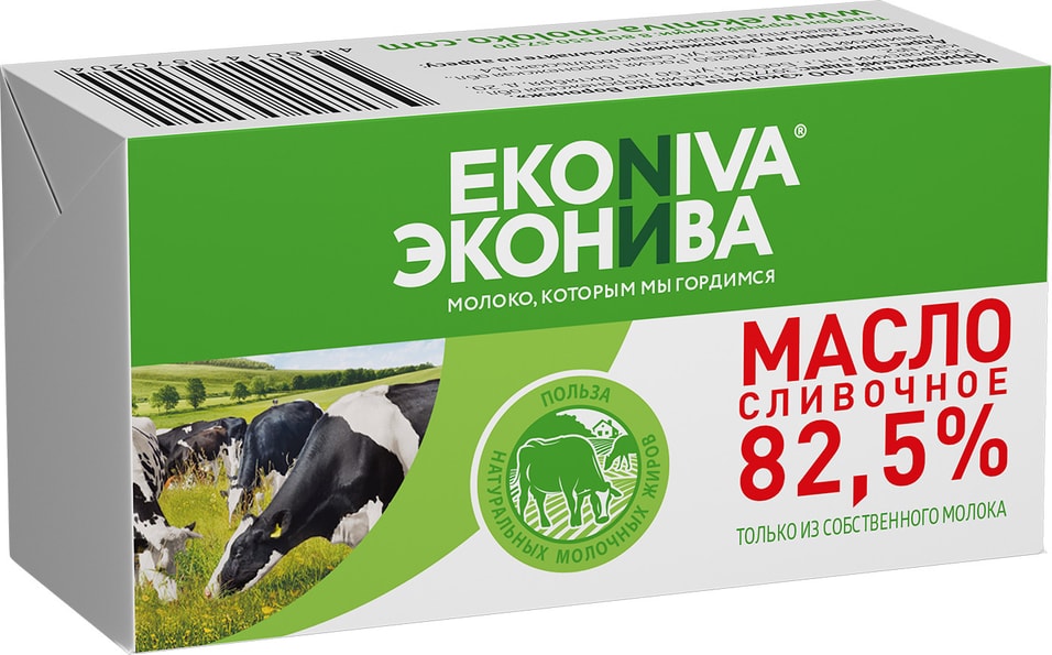 Масло сливочное ЭкоНива Традиционное 82.5% 180г от Vprok.ru