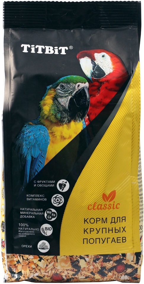 Корм для попугаев TiTBiT Classic 500г Закажите онлайн 229₽