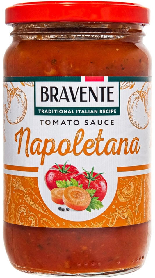 Соус томатный Bravente Napoletana с овощами 360г 170₽