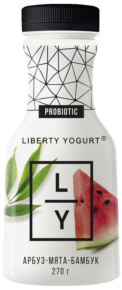 Биойогурт питьевой Liberty Yogurt Арбуз-Мята-Бамбук 2% 270г