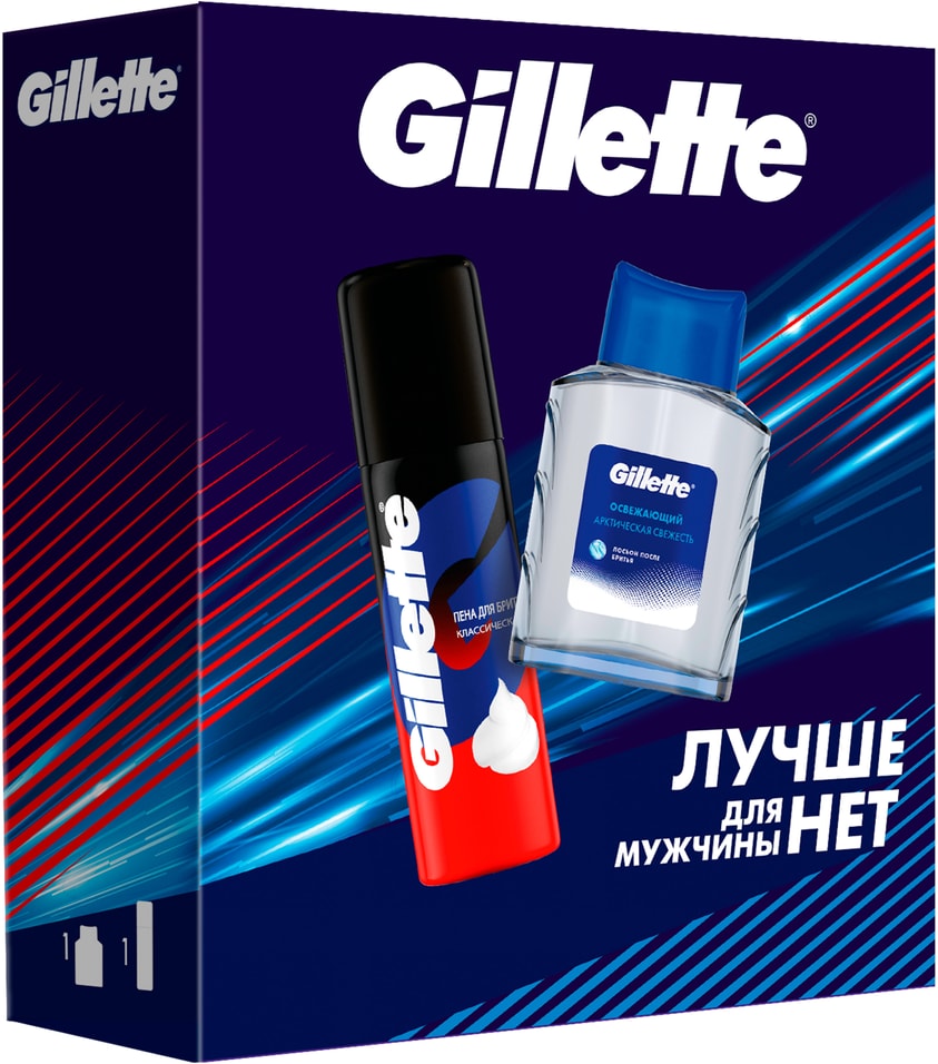 Подарочный набор Gillette Лосьон после бритья Arctic Ice 50мл Пена для бритья 50мл 292₽
