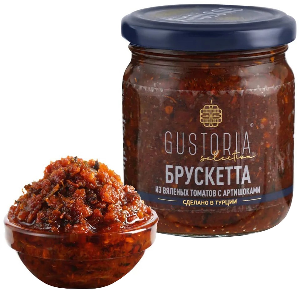 Брускетта Gustoria из вяленых томатов с артишоками 195г