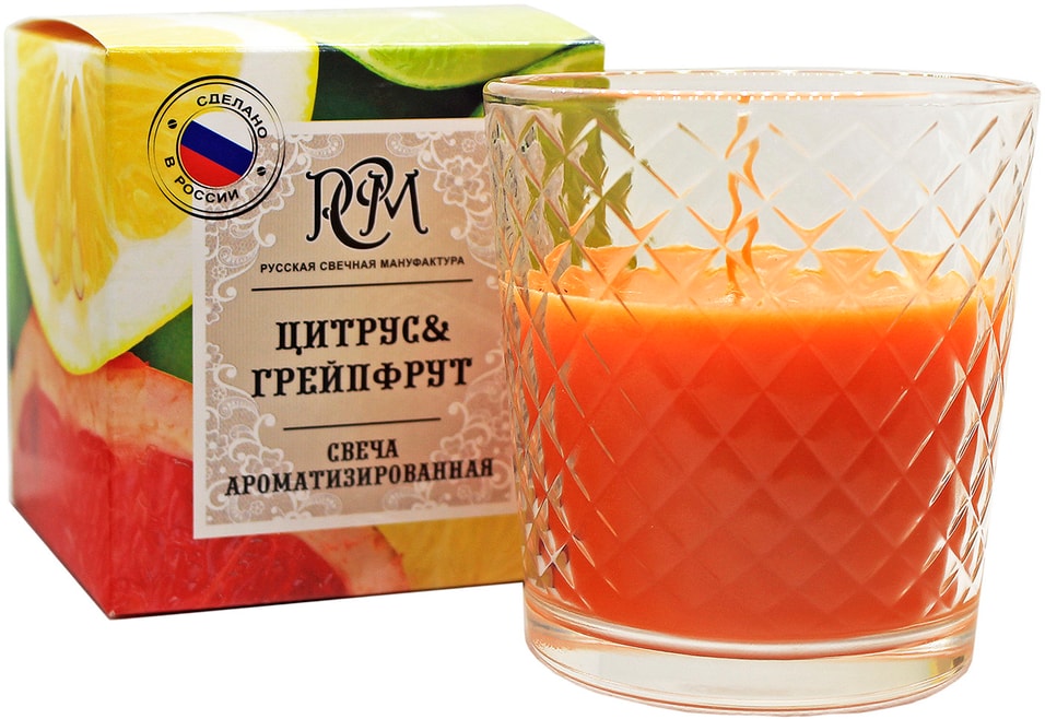 Свеча ароматизированная РСМ Цитрус - Грейпфрут в стакане от Vprok.ru