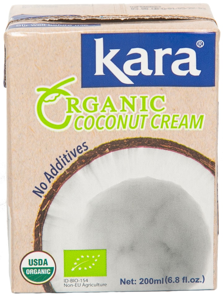 Продукт растительный Kara Organic кокосовый крем 24% 200мл