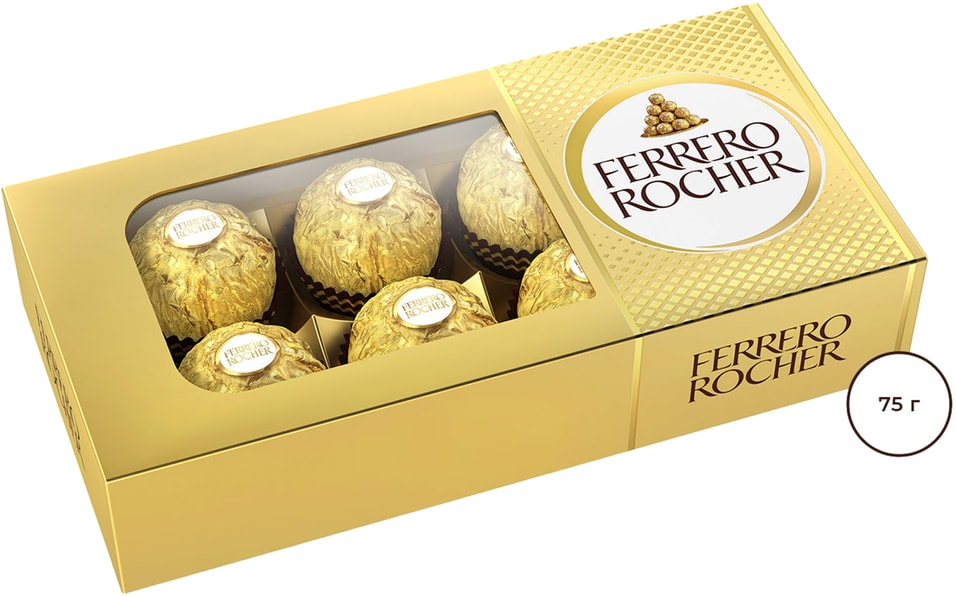 Конфеты Ferrero Rocher хрустящие из молочного шоколада 75г
