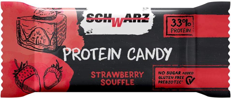 Батончик протеиновый Schwarz 33% Клубничное суфле в йогурте 20г