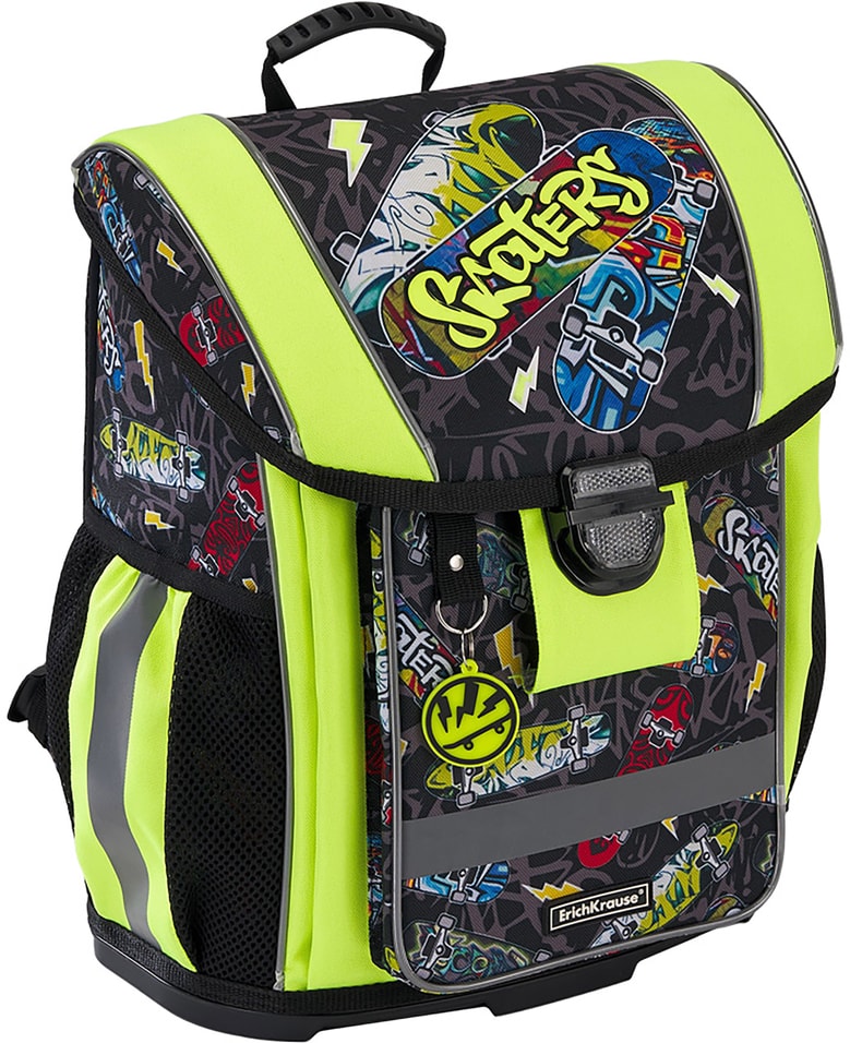 Ранец ученический Erich Krause ErgoLine 16L Neon Skate с пластиковым дном