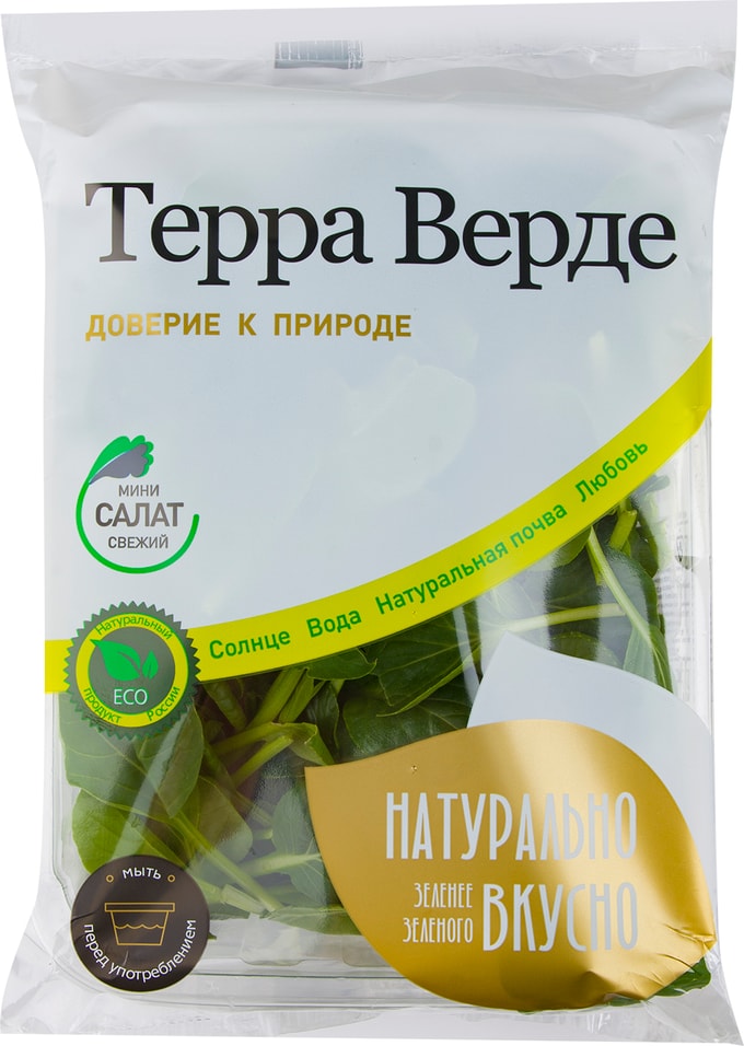 Салат Тера Верде Татсой листовой 125г упаковка