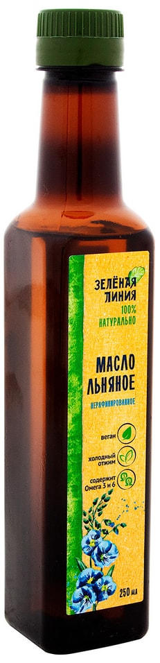 Масло льняное Зеленая линия 250мл от Vprok.ru