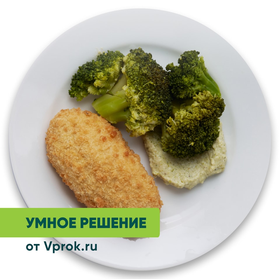 Котлета из птицы с брокколи и соусом Умное решение от Vprok.ru 200г