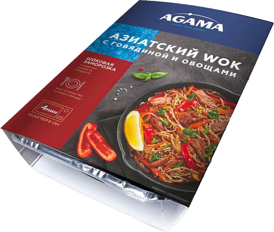 Азиатский вок Agama Ready to eat С говядиной и овощами 250г
