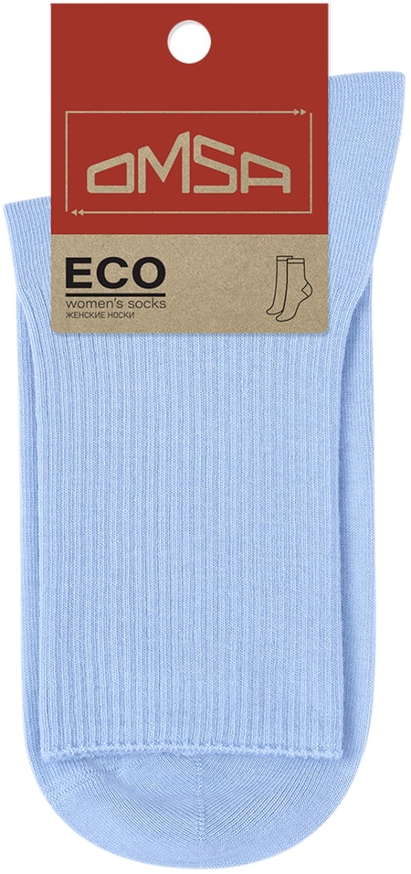 Носки женские Omsa Eco 254 с высоким паголенком Blu Сhiaro светло-голубой Размер 39-41
