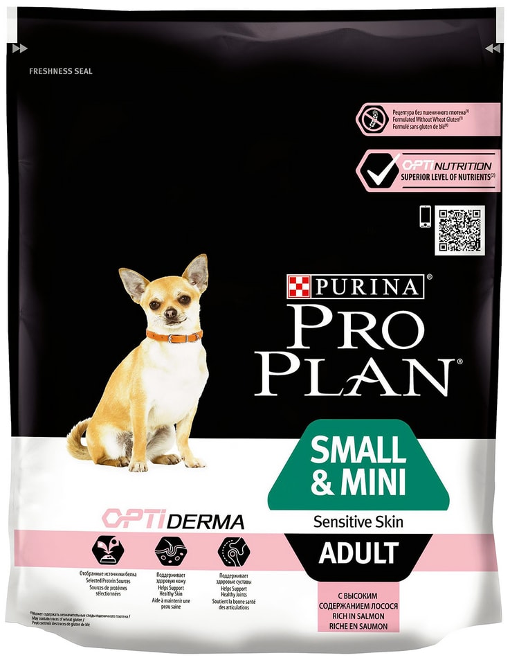 Сухой корм для собак Pro Plan Optiderma Small&Mini Adult Sensitive Skin для мелких пород для здоровья кожи и шерсти с ло