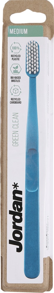 Зубная щетка Jordan Green Clean Medium средней жесткости голубая