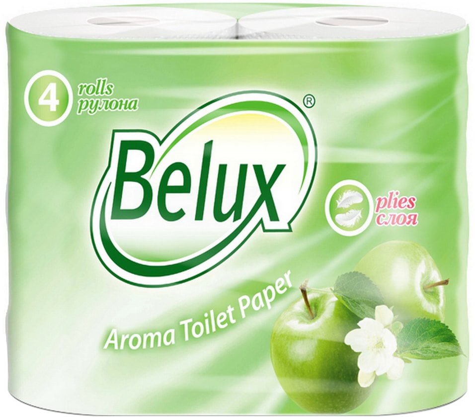 Туалетная бумага Belux Яблоко 4 рулона 2 слоя